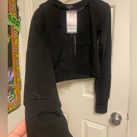 Widow Metal pentagram Back hit zip up hoodie sweater with horns - Picture 3 of 4